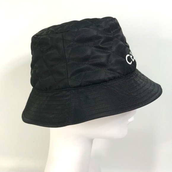 CELINE logo Quilted hat Black Nylon main image 13